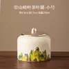 Lata de Té Cerámica Lata Vacía Lata Grande Sellada Hogar Té Verde Té Negro Pu'Er Longjing Lata de Almacenamiento Lata de Almacenamiento de Té a Prueba de Humedad