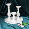 Candelabro Decorativo Blanco Adornos de Madera Estilo Ins Escandinavo Disparo Estilo Frío Simple Accesorios de Boda Plato Bandeja
