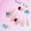 Cristal K9 forma redonda cuadrada sin base, pedrería apilada para arte de uñas DIY, accesorios de decoración de uñas, arte de uñas de primavera en 19 colores