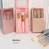 Nuevo Set Portátil de 5 Brochas de Maquillaje PP con Espejo Mini Brocha Multifuncional para Polvos Brocha para Base de Maquillaje Brocha para Sombras de Ojos Brocha para Teñir