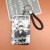 Conjunto de tarjetas periféricas de animación para estudiantes del campus con cordón para colgar en el cuello, deslizante, de plástico rígido, para control de acceso al metro, bolsa para credenciales para hombres