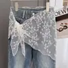 2026 Novo Produto Elegante Lenço Triângulo de Renda Floral Bordada Pequeno Tamanho Grande Lenço Decorativo de Cintura Doce Lenço de Pescoço Lenço de Seda para Primavera e Outono