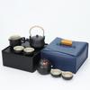 Juego de Té de Viaje para Coche Traje Taza Express Juego Pequeño Caja de Almacenamiento Tetera Portátil para Exterior Taza de Té Juego de Té Kung Fu