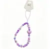 Cadena para Teléfono de Cuentas con Forma de Corazón DIY, Colgante de Perlas Acrílicas Estilo Chica Dulce Coreana, Opciones Multicolor para Colgantes de Bolsa