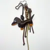 Bolsa de Cuerda Tejida con Dibujos Animados Creativos de Cuero para Perro Salchicha Colgante Accesorios Llavero Colgante Creativo Serie Miu
