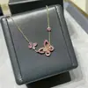 Collar de Mariposa Graf Phantom de Alta Gama para Mujer, Chapado en Oro de 18 Quilates, Lleno de Diamantes, Cadena para Clavícula Hueca Dulce de Lujo Ligero Gf de Nicho