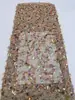 Malla Tejido Brillante Vestido Formal de Color Multicolor Bordado con Lentejuelas Irregulares