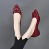 Zapatos Planos de Cuero Suave de Moda con Punta Cuadrada y Hebilla Cuadrada para Mujer 2026 Otoño Nuevo Estilo Boca Baja Suela Suave para Viajar al Trabajo Sin Rozaduras Zapatos de Cuero