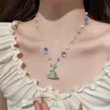 Colar de Pérolas com Concha de Estrela do Mar Verão Transparente Dopamina Férias na Beira-Mar Corrente para Clavícula Colar de Atmosfera Nicho Feminino