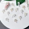 Nova bolsa de material flor K ouro branco joias para arte de unhas flash luminoso Coringa pequena borboleta suprimentos para arte de unhas atacado