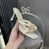 Sandalias de Mujer con Tacón de Aguja y Punta Cuadrada, Impresionantemente Hermosas, Perlas, Novedad Verano 2025, Súper Populares, Sandalias Florales para Exteriores para Mujer