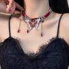 2024 Explosivo Collar de Perlas Transfronterizo Diseño de Nicho Femenino Sentido del Diseño Gótico Punk Chica Caliente Cadena para Clavícula de Industria Pesada Alto Sentido