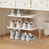 Zapatero bajo cama, estante para zapatos, estante de capas, estante divisor de zapatero, solución de almacenamiento de zapatos, soporte de zapatos de doble capa bajo la cama para dormitorio