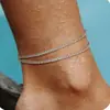 Amazon Nuevo Conjunto de Playa de Verano de 3 Piezas Tobillera para Mujer Retro Apilada Multicapa Acero Inoxidable Joyería de Moda de Nicho