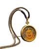 Collar colgante thangka dorado pintado a mano zorro redondo zaqilam madre verde Tíbet acero de titanio caja gabu marea nacional