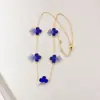 Collar de Trébol de Cuatro Hojas de 13 mm para Mujer, Joyería de Trébol de la Suerte Premium de Acero Inoxidable de Alta Gama, Doble Cara, Resistente al Desgaste