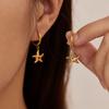 OPK Europa y Estados Unidos Estilo INS Pendientes Sencillos para Mujer Acero Inoxidable Moda Joker Elementos Marinos Estrella de Mar Pendientes de Acero de Titanio Venta al por Mayor