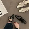Mules de Punta Trendy y Elegantes con Tacón Grueso, Zapatos para Mujer, Nuevos Zapatos de Cuero Verano 2026, Mules, Sandalias