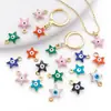 Acero Inoxidable que Conserva el Color Agujero Único Estrella de Cinco Puntas Ojo que Gotea Aceite Estrella Colgante Colgante Pulsera DIY Collar Accesorios de Joyería