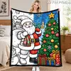 Manta de Grafite de Natal Manta para Colorir DIY Manta Colorida Criativa Feita à Mão Manta de Poliéster Manta de Grafite