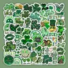 56 St. Pegatinas de trébol del Día de San Patricio, trébol de cuatro hojas de la suerte, decoración impermeable DIY para cuadernos y vasos de agua, al por mayor