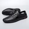 Sandalias de Hombre de Cuero Genuino para Exterior de Talla Grande Más Vendidas de Amazon Transpirables Verano Nuevas Cuero Genuino Zapatos Casuales de Hombre