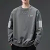 Envío RápidoSudadera Estampada de Cuello Redondo para Hombre, Nueva de Primavera/Otoño, Holgada de Manga Larga, Pulóver, Camiseta Básica Casual a la Moda, Moderna