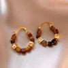 Té de Leche Marrón Maillard Gotas de Agua Geométrico Resina Aretes Elegantes Pendientes de Moda Lujo Ligero Sentido de Alta Gama Pendientes para Mujer