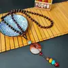 Agita el tono del nuevo estilo nacional con cuentas imitación cera de abeja cadena para suéter accesorios vintage colgante collar para mujer