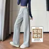 Pantalones deportivos para mujer azul marino, talla petite, nuevos 2026 primavera y otoño, delgados, de cintura alta, corte ajustado, pierna recta, pierna ancha, holgados