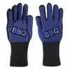 Guantes de protección laboral para barbacoa al aire libre, ignífugos, anti-quemaduras, anti-calor, silicona de doble capa, aislamiento térmico, resistentes a altas temperaturas de 500 grados