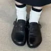 Mules cerrados tipo Birkenstock negros unisex para mujer, calzado de verano para exterior, nuevo modelo 2026, piel genuina, pantuflas retro de suela gruesa