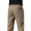 Pantalones Casuales Gruesos con Forro de Polar para Hombre Hong Kong 2026, Pantalones Caqui Rectos Ajustados Elásticos de Negocios para Hombre