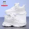 Zapatos Deportivos Negros Infantiles Bobodou Otoño Superficie de Cuero Impermeables Zapatos Blancos de Botón para Niños Zapatos Negros Pequeños Transpirables para Niñas