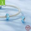 Abalorio de plata de ley 925 con forma de estrella de ensueño, cuentas de silicona, color azul, para pulsera, accesorios de bricolaje