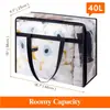 Bolsa de Armazenamento Transparente de PVC para Uso Doméstico, Bolsa para Armazenamento de Colchas e Roupas, Bolsa Organizadora Diversa, Grande Capacidade Essencial para Mudança