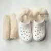Zapatos Croc para Niños Pantuflas de Algodón Forro Neutro Cubierta de Algodón de Terciopelo Extraíble Calidez de Algodón de Invierno Más Algodón Zapatos Croc para Hombre