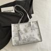 Bolsa feminina 2025, nova bolsa tote coreana estampada de grande capacidade, bolsa transversal de ombro portátil de grande capacidade