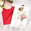 Cartão de Dia das Mães Transfronteiriço com Seleção de Envelopes Coleção Flor Criativa Mensagem Agradecimento Texto Cartão de Feriado