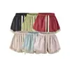 Shorts de Renda com Cetim Doce e Picante Verão Novo Cintura Elástica Cordão Solto Emagrecimento Reto Casual Hot Pants Feminino