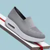 Zapatos Mecedores de Mujer de Talla Grande Transfronterizos con Suelas Gruesas, Zapatos Deportivos Casuales que Aumentan la Altura, Zapatos para Caminar con Malla Fly-Knit sin Cordones y Amortiguación de Aire