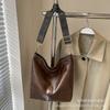 Bolso Textil de Cuero Suave Bolso Satchel para Mujer Estilo Occidental Elegante Simple Combinable Bolso Tote de Hombro de Gran Capacidad Bolso Cruzado para Mujer