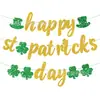 Calle. Decoraciones para Fiesta del Día de San Patricio Banderines de Trébol Adornos Colgantes Espirales Adornos de Panal Decoraciones para Festival Irlandés