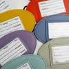 Etiqueta de equipaje ovalada con cuerda elástica transfronteriza se puede configurar LOGOTIPO cuero pu tarjeta de embarque banda de 11 colores tarjeta de papel para firmar etiqueta de equipaje