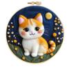 Shein Más Vendido Pintura de Fieltro DIY Pintura con Marco Bordado Suministros de Fieltro con Aguja Decoración del Hogar Gato Mascota