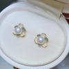 Pendientes de Plata de Ley 925 con Perlas de Agua Dulce Naturales, Pendientes Florales Frescos y Dulces con Diseño Único de Esmalte