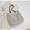 Bolsa Feminina de Palha Trançada 2024 Verão Novo Estilo Mori Estilo Artístico Bolsa de Ombro Versátil Casual Vintage Bolsa Saco