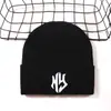 Gorro de Punto con Bordado NY de Tendencia Callejera Coreana Transfronterizo Versátil Moda Otoño e Invierno Cálido Resistente al Frío en stock