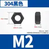Tuerca hexagonal de acero inoxidable 304 negra, tapa de tornillo, tuerca de perno, estándar nacional completo M2M3M4M5M6M8-M20