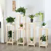 Suporte de Flores para Sala de Estar Varanda, Feito de Madeira Maciça, Suporte de Plantas Pendurado Interno de Múltiplas Camadas, Suporte de Chão de Camada Única Estilo Chinês para Plantas Verdes e Vasos